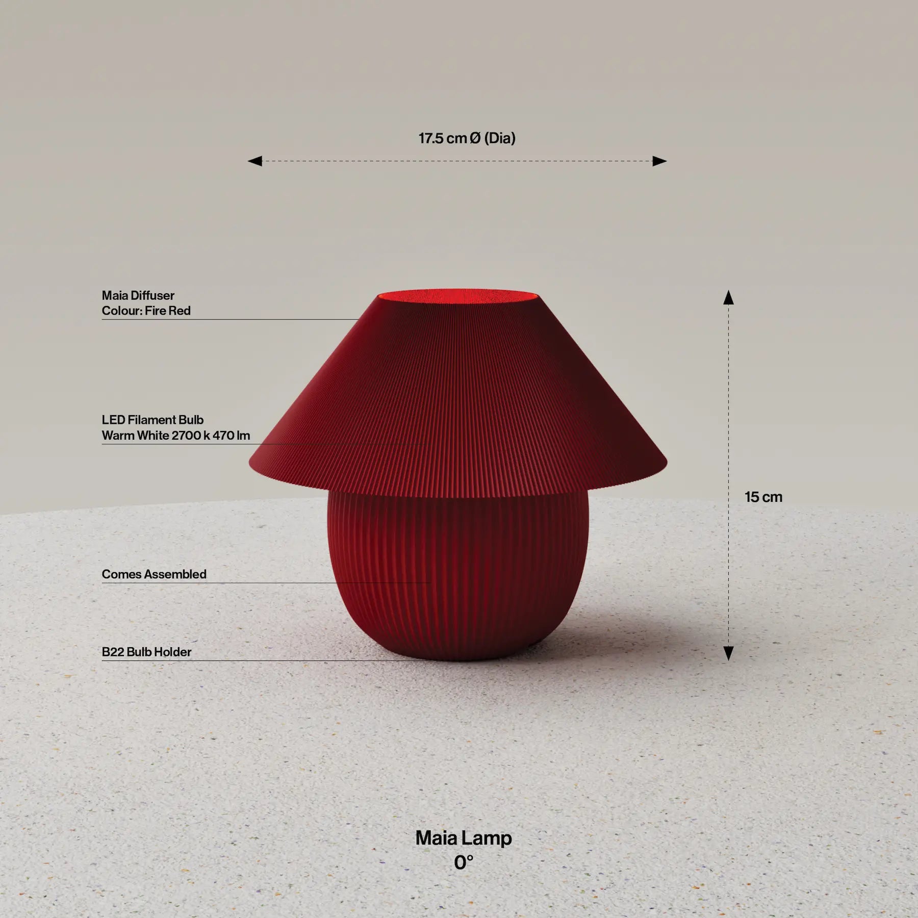 Maia Lamp - Fire Red
