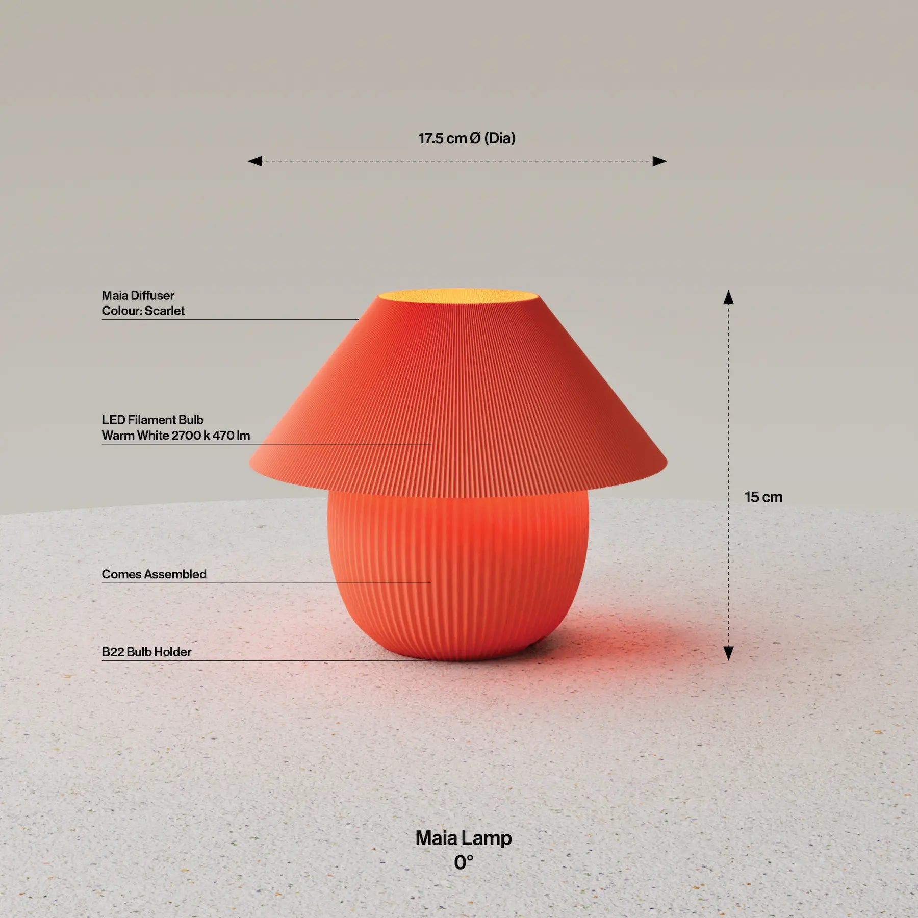 Maia Lamp - Scarlet