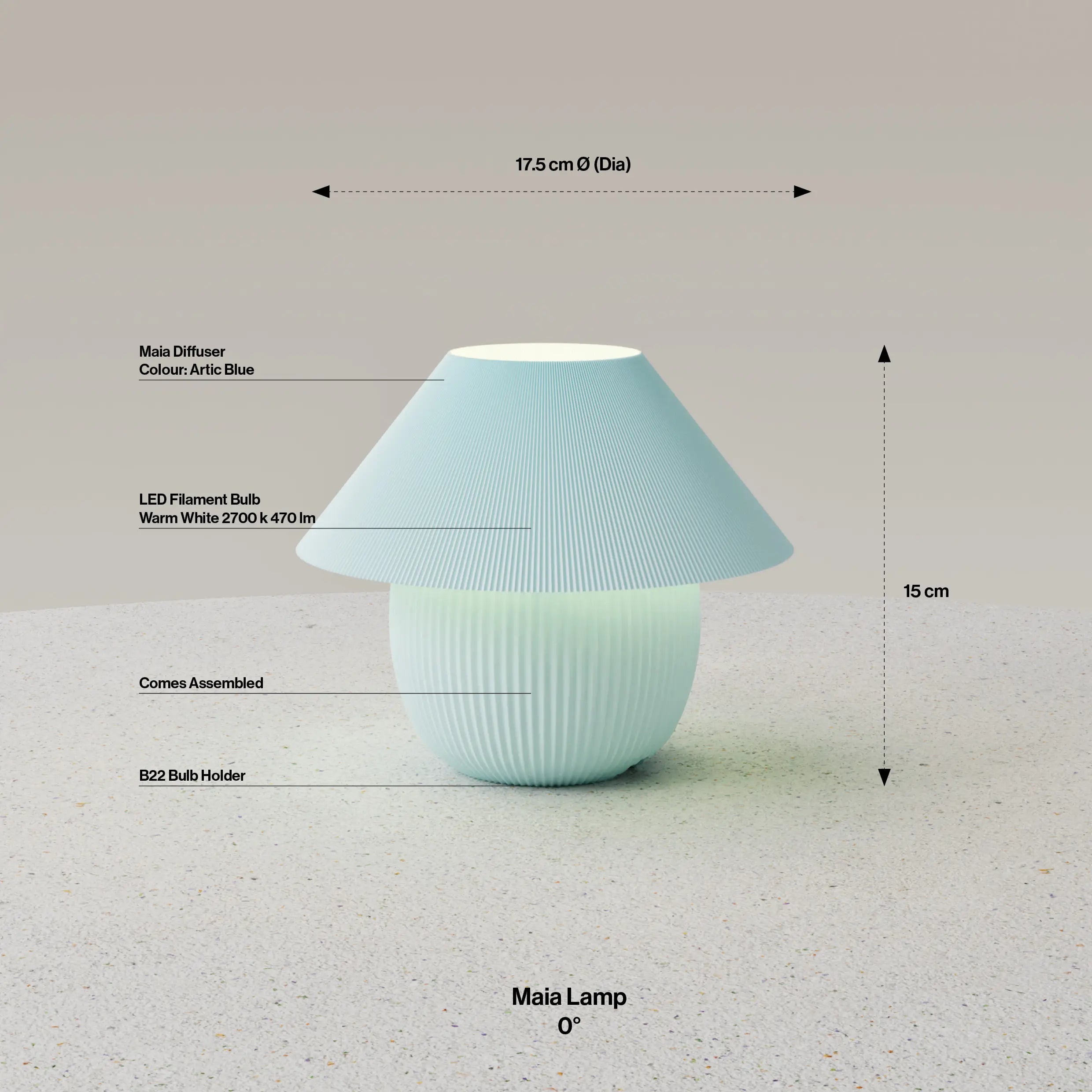 Maia Lamp - Artic Blue
