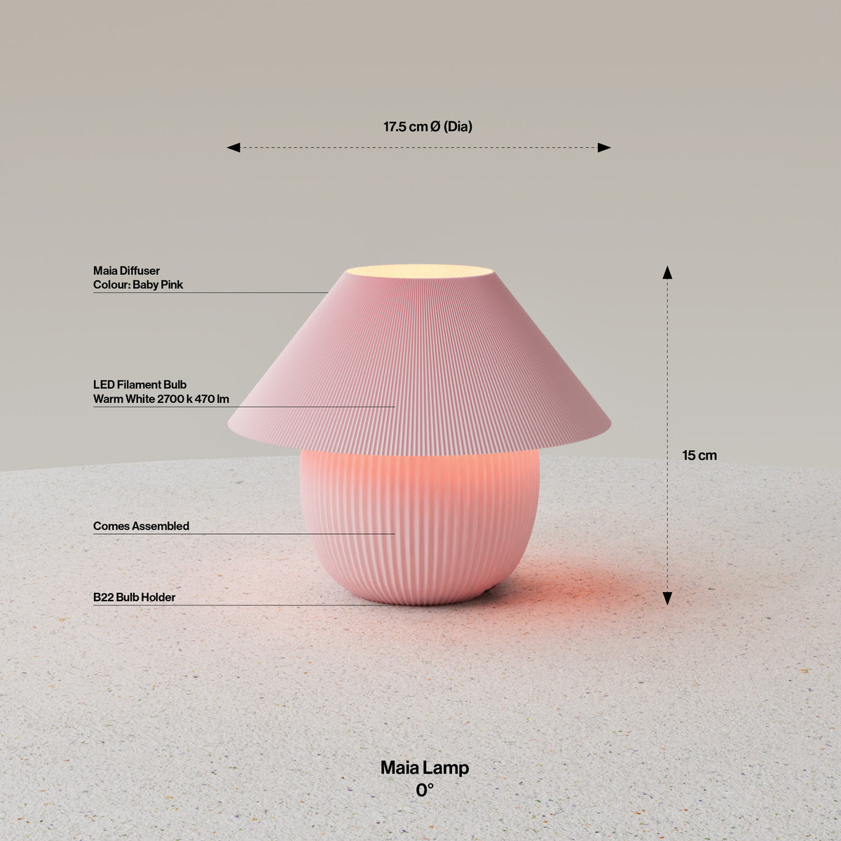 Maia Lamp - Baby Pink